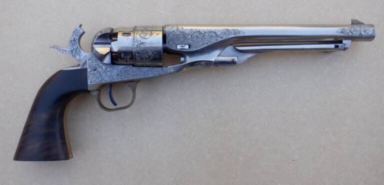 Совершенно роскошная модель револьвера Кольта модели 1860, изготовленная на заказ бельгийским производителем Аленом Лапьером