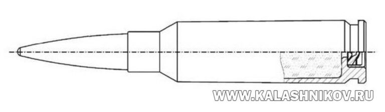 Схематическое изображение «Патрона стрелкового оружия повышенной пробиваемости» из патента RU 2809501 C1